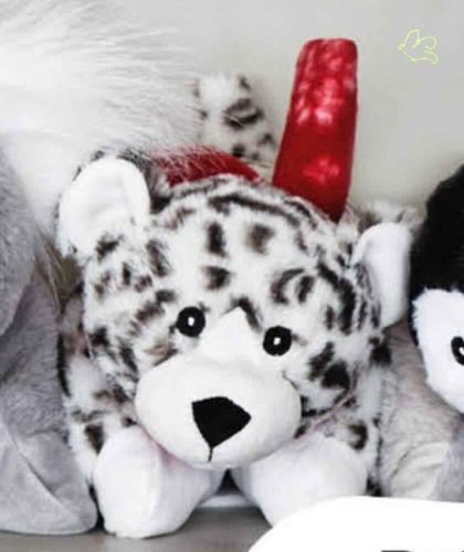 Stuffed Animal Heating Pillow BABY LEOPARD removable microwave l'Officina Paris gift kids