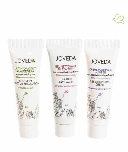 JOVEDA Mini Hautpflege Set unreine Haut Ayurveda Akne Tea Tree Aloe Vera Neem Naturkosmetik l'Officina Paris